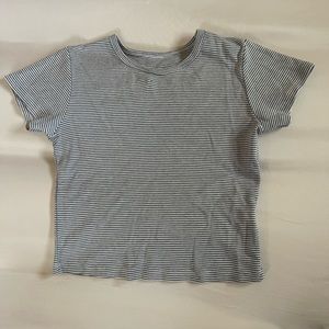 cropped striped tshirt